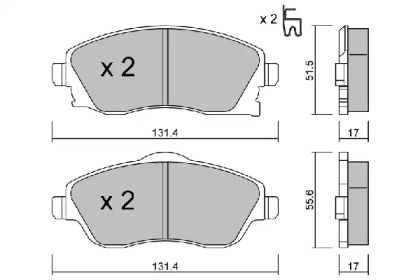 Комплект тормозных колодок AISIN BPOP-1005